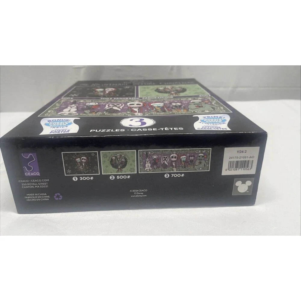 NEW Disney Tim Burton’s 3 Jigsaw Puzzles Poster ‘The Nightmare Before Christmas’